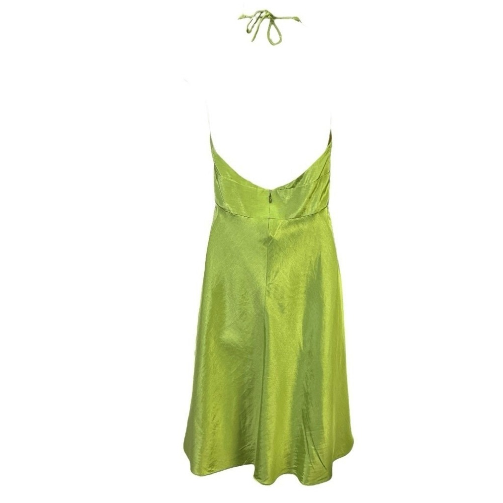 Kathlin Argiro Lime Green Halter Dress 8 Open Back Formal Party Wedding Guest - Picture 4 of 6